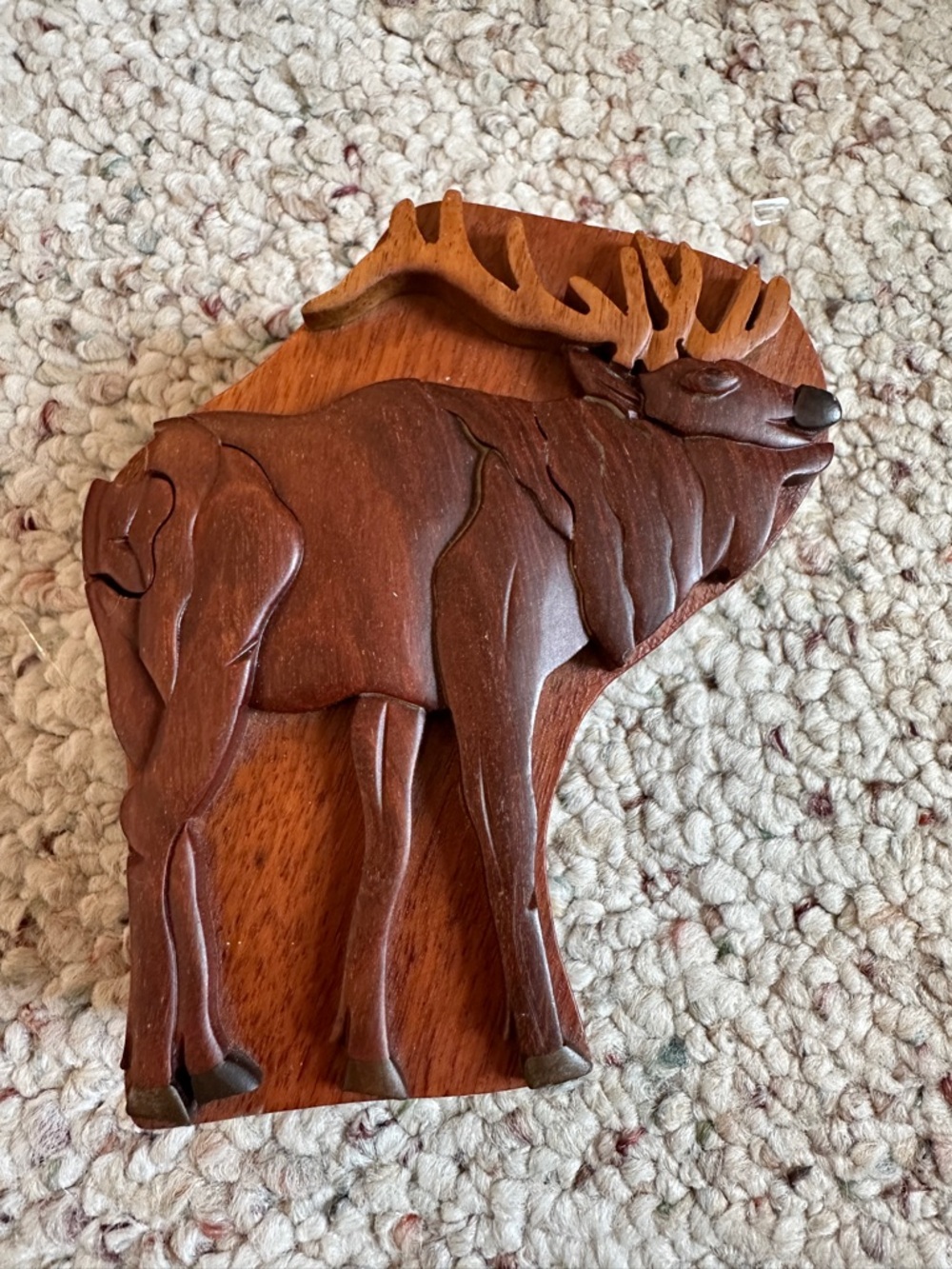 Vintage elk puzzle box